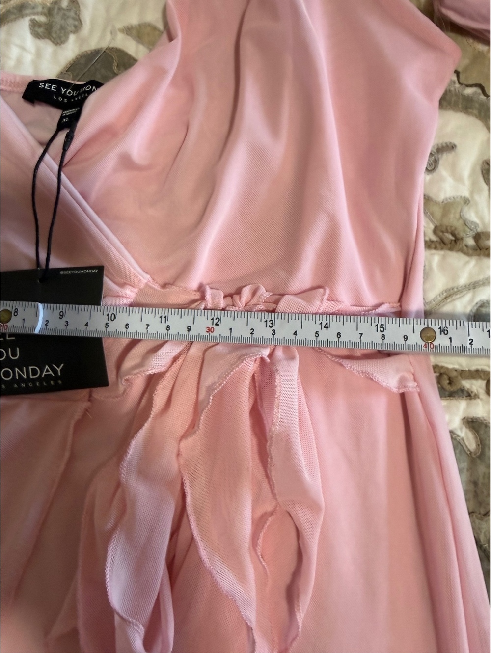 See You Monday Women’s Pink Wrap Maxi Dress Size XL-L NWT - Picture 6 of 8